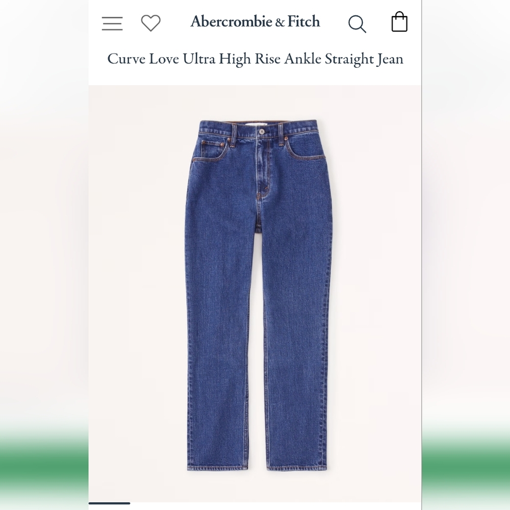 Abercrombie Curve Love Ultra High Rise Ankle Straight Jean